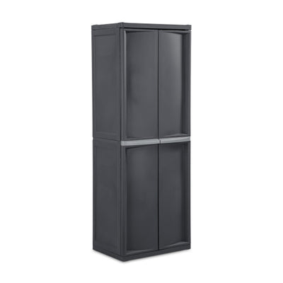 Sterilite Adjustable 4-Shelf Storage Cabinet With Doors, Gray | 01423V01 - VMInnovations