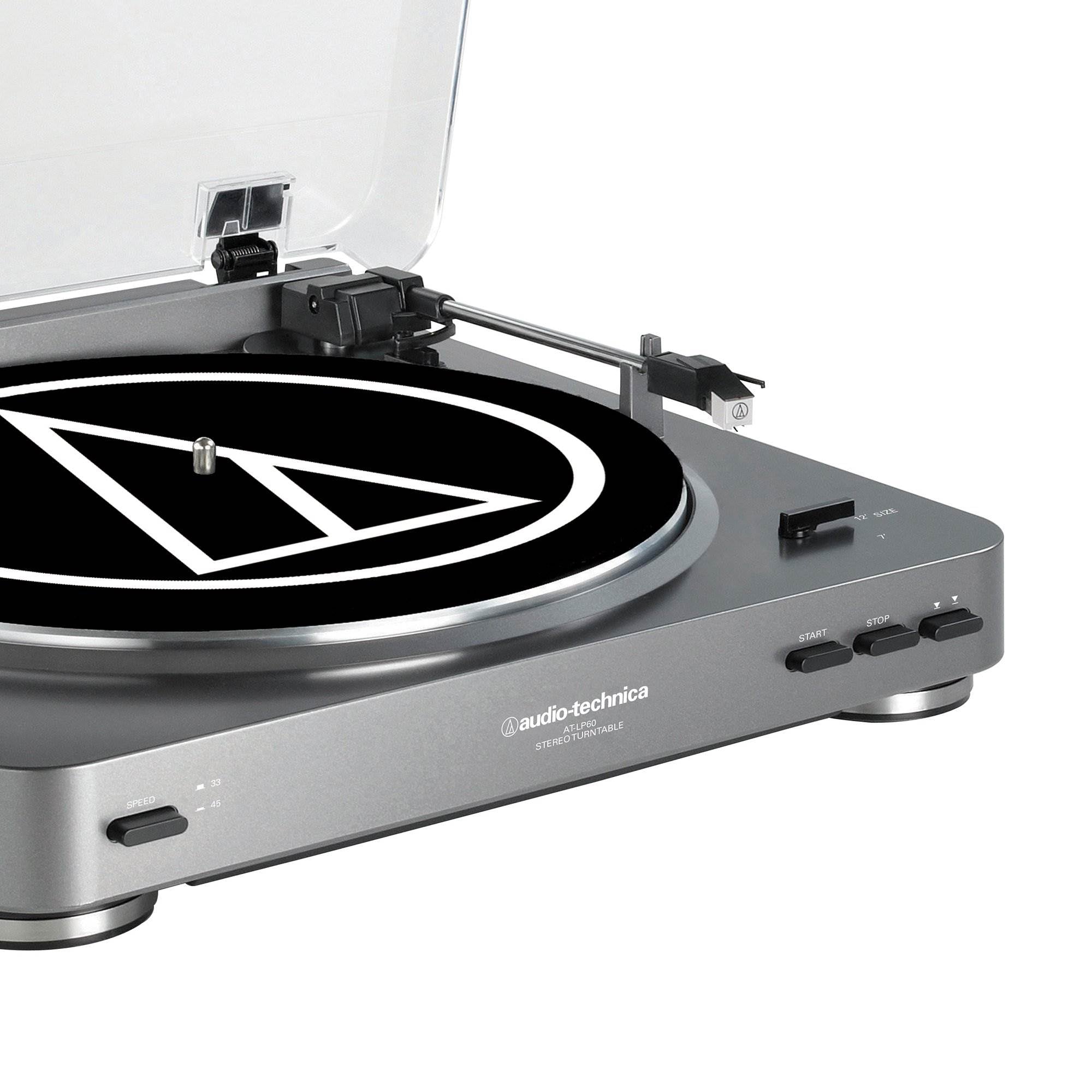 Audio Technica Fully Automatic Stereo Record Player Turntable, Silver (Open Box)