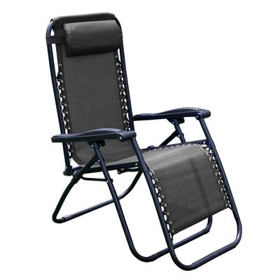 Tahoe Gear Zero Gravity Yard Lounge Outdoor Patio Lawn Recliner Chair, Black (Open Box)