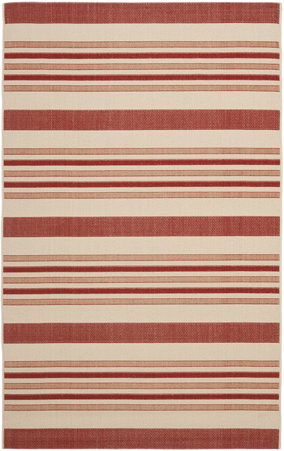 Safavieh Courtyard Beige/Red 5' x 8' Indoor/Outdoor Patio Area Rug (Open Box)
