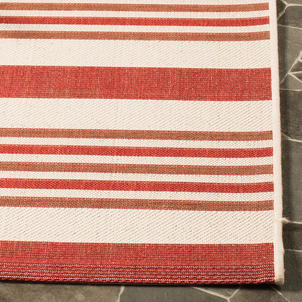 Safavieh Courtyard Beige/Red 5' x 8' Indoor/Outdoor Patio Area Rug (Open Box)