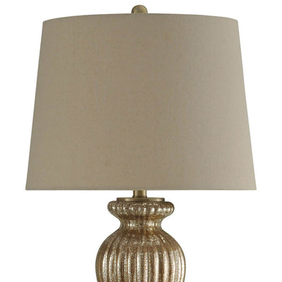 StyleCraft 32" Glass Glimmer Bronze Ridged Traditional Table Lamp (Open Box)