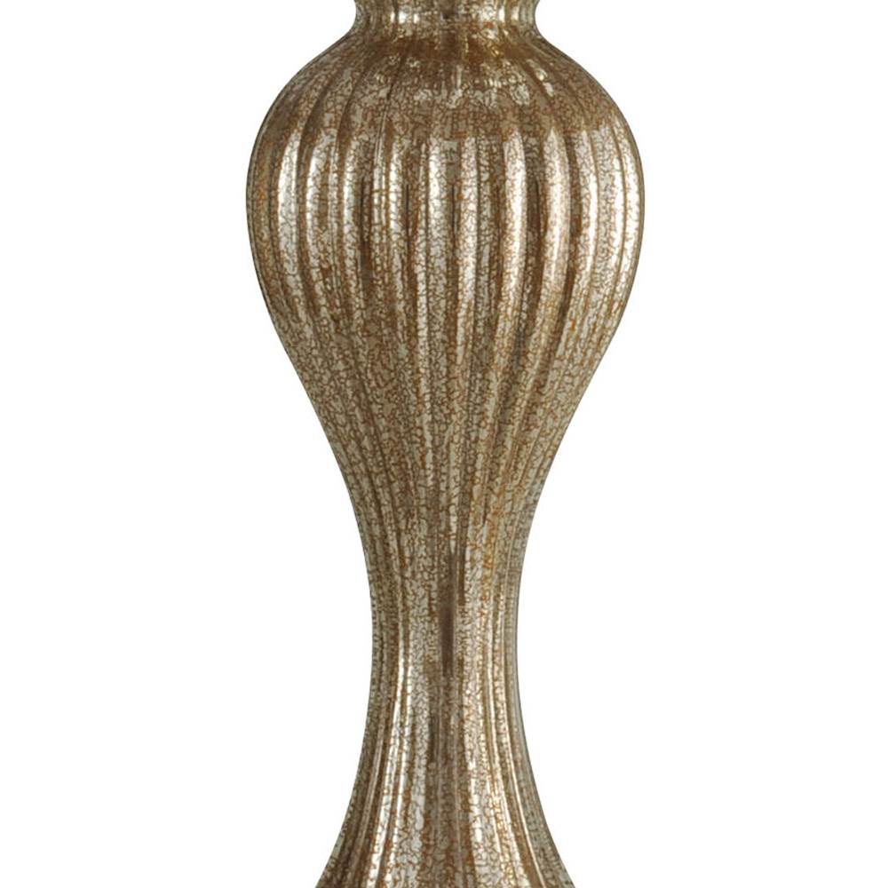 StyleCraft 32" Glass Glimmer Bronze Ridged Traditional Table Lamp (Open Box)