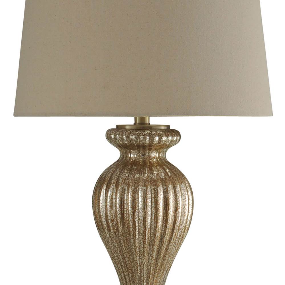 StyleCraft 32" Glass Glimmer Bronze Ridged Traditional Table Lamp (Open Box)
