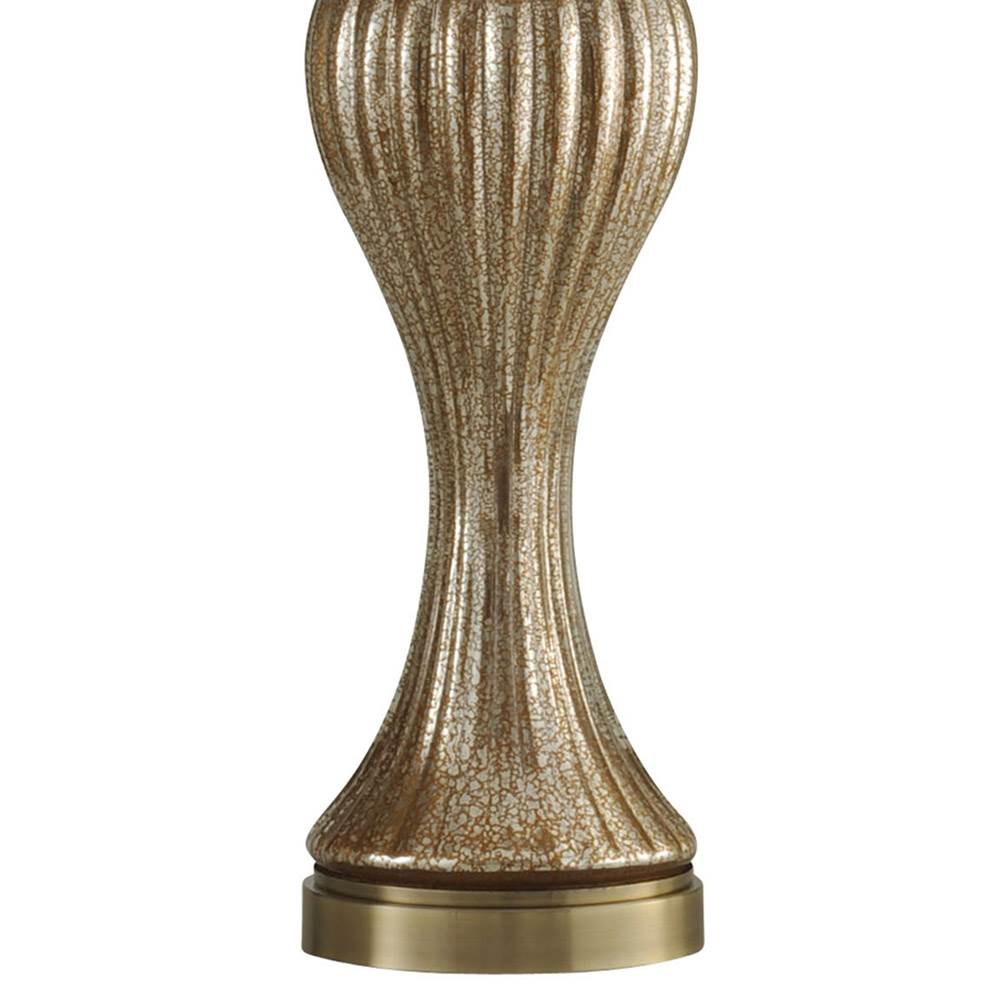 StyleCraft 32" Glass Glimmer Bronze Ridged Traditional Table Lamp (Open Box)