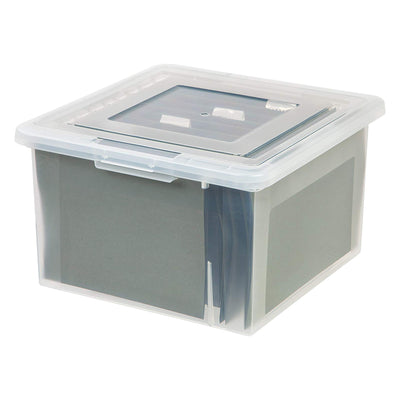 IRIS 586490 Clear Transparent Legal Size File Box Medium Dual Filter, Pack of 4