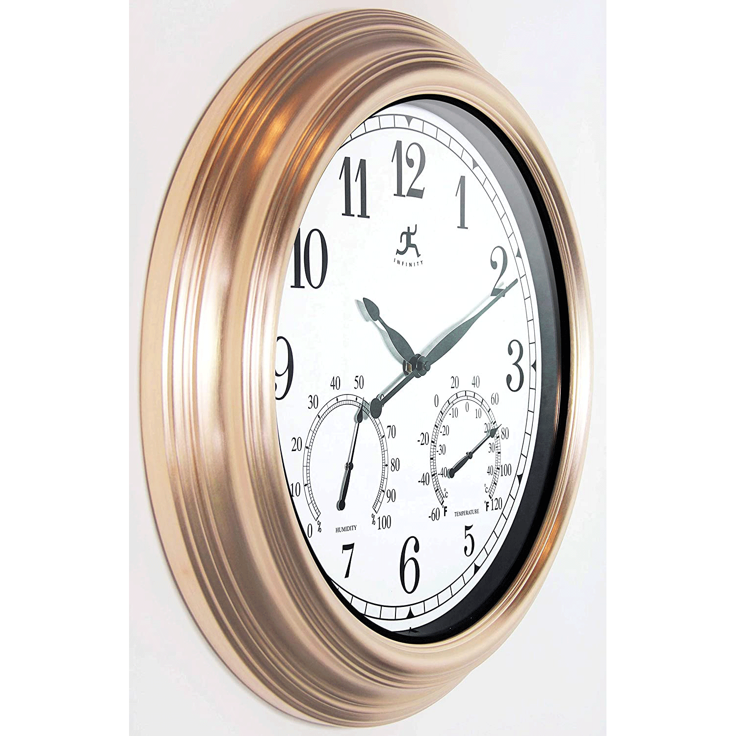 Infinity Instruments Churchill Round Indoor/Outdoor 18.5 Inch Wall Clock, (Used) - VMInnovations