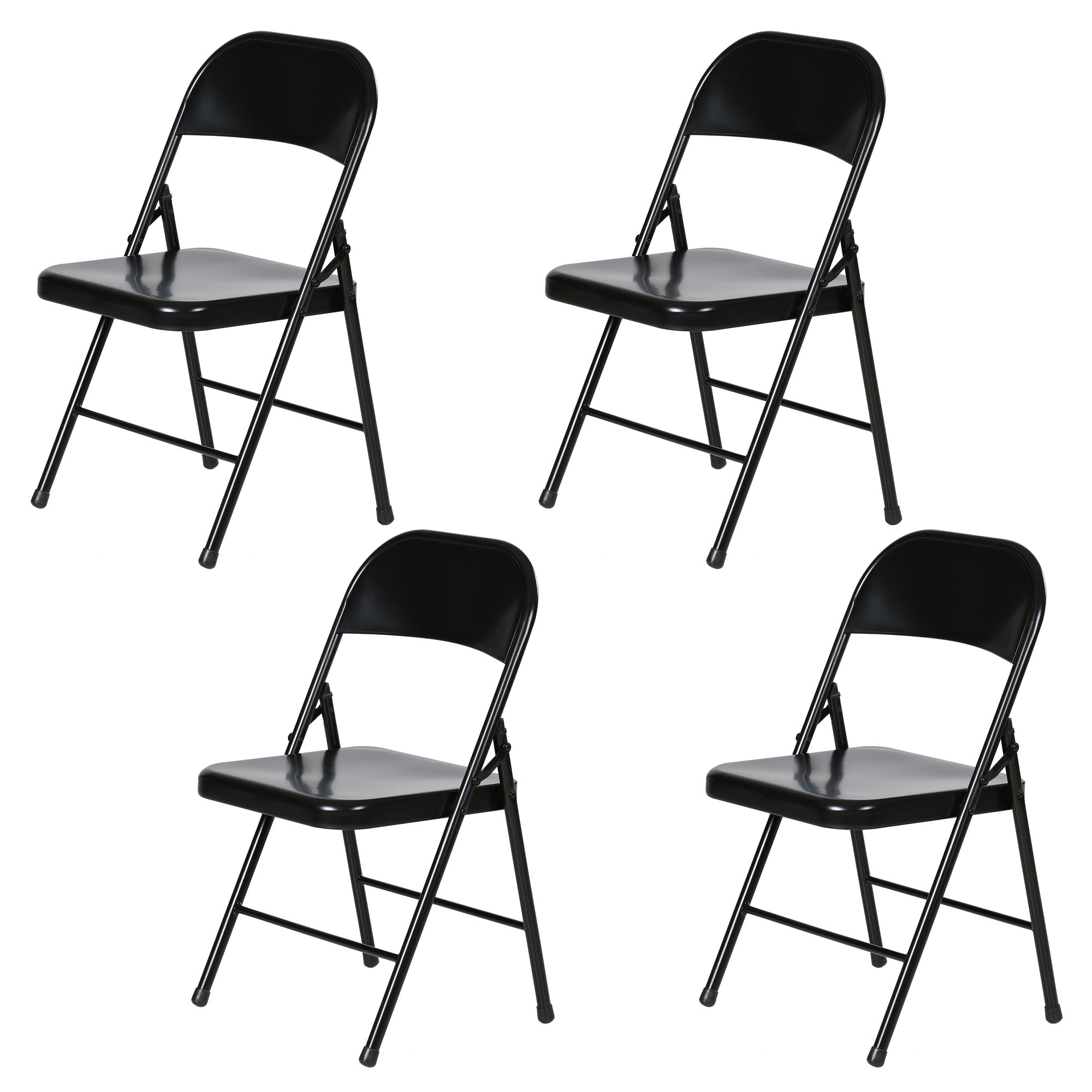 Plastic Development Group Outdoor Steel Metal Folding Chair, Black (4 Pack) - VMInnovations