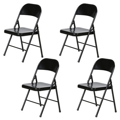 Plastic Development Group Outdoor Steel Metal Folding Chair, Black (4 Pack) - VMInnovations