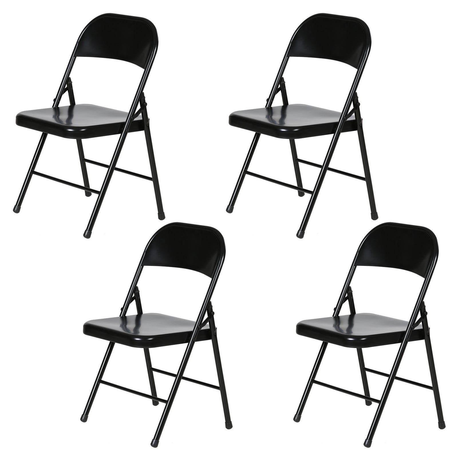 Plastic Development Group Steel Metal Folding Chair, Black (4 Pack) (Open Box) - VMInnovations