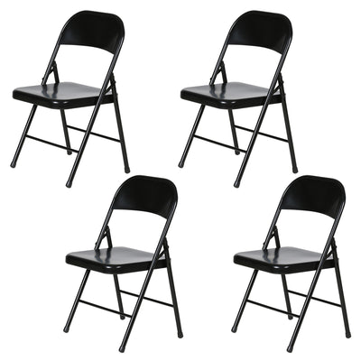 Plastic Development Group Outdoor Steel Metal Folding Chair, Black (4 Pack)