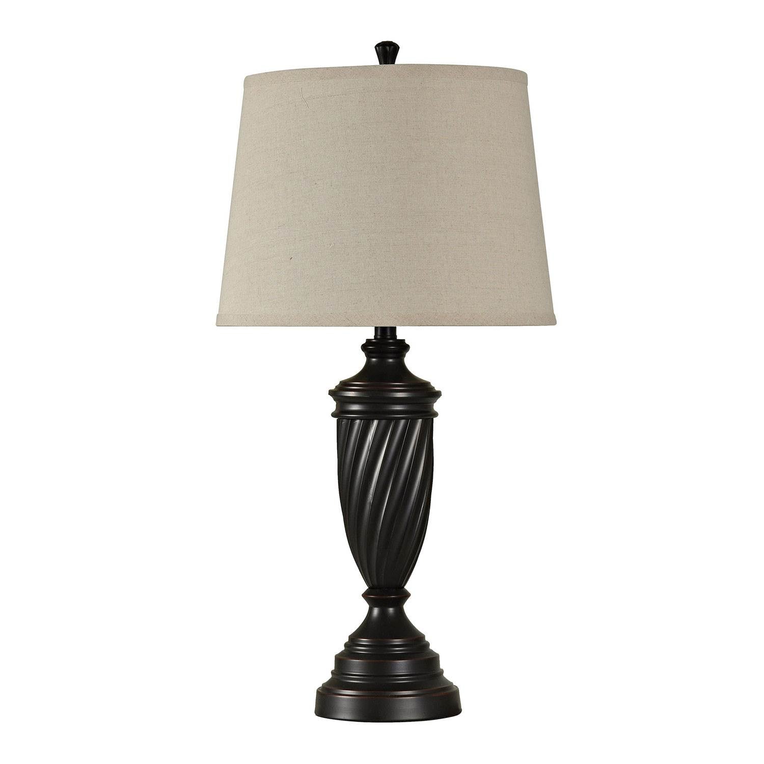 Abode 84 Bronze Metal Linen Shade Living Room Accent Table Lamp Set (2 Lamps)