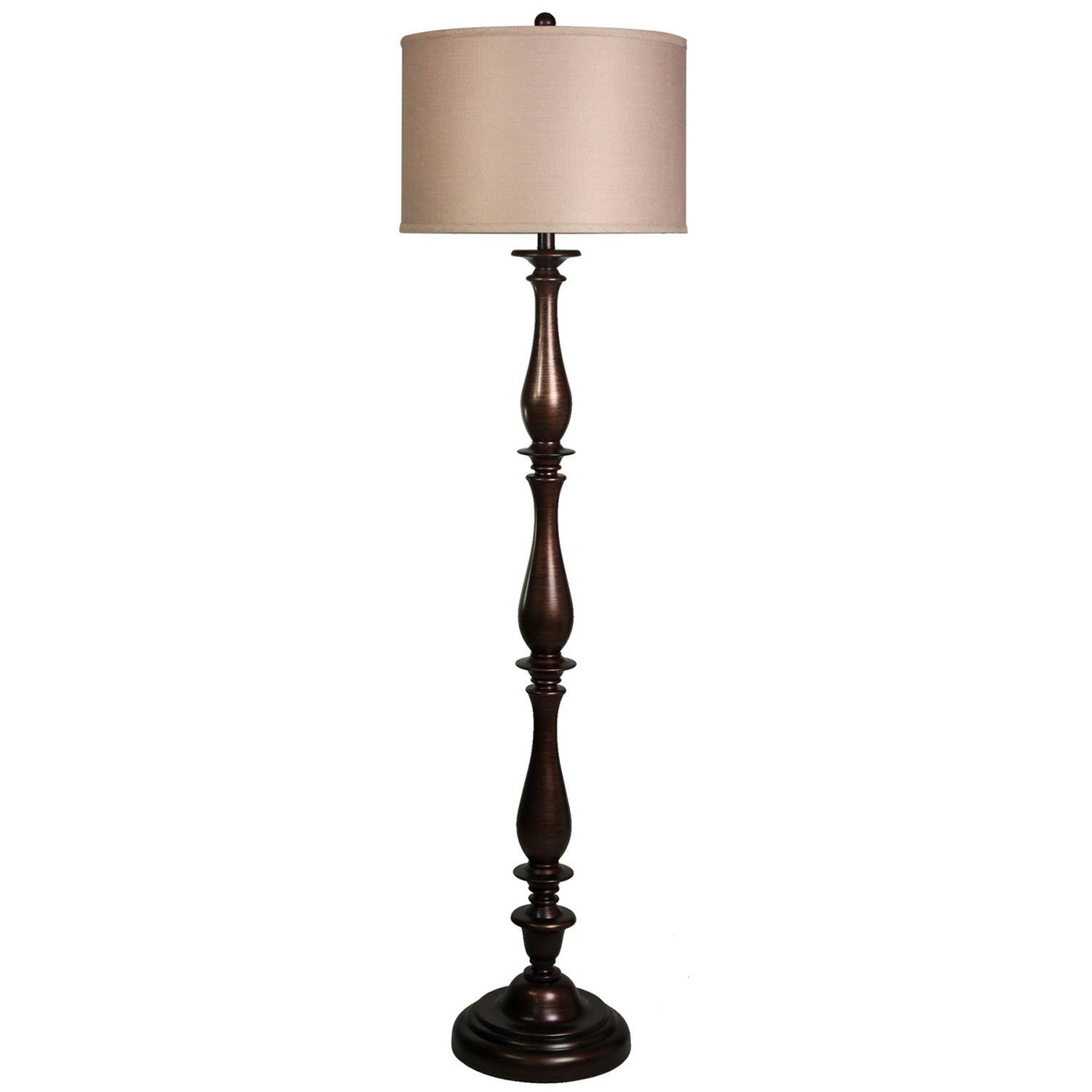 Abode 84 61" Charlton Bronze Classic Floor Lamp with Silk Taupe Drum Shade
