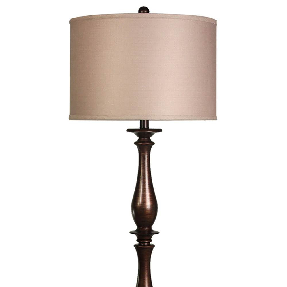 Abode 84 61" Charlton Bronze Classic Floor Lamp with Silk Taupe Drum Shade