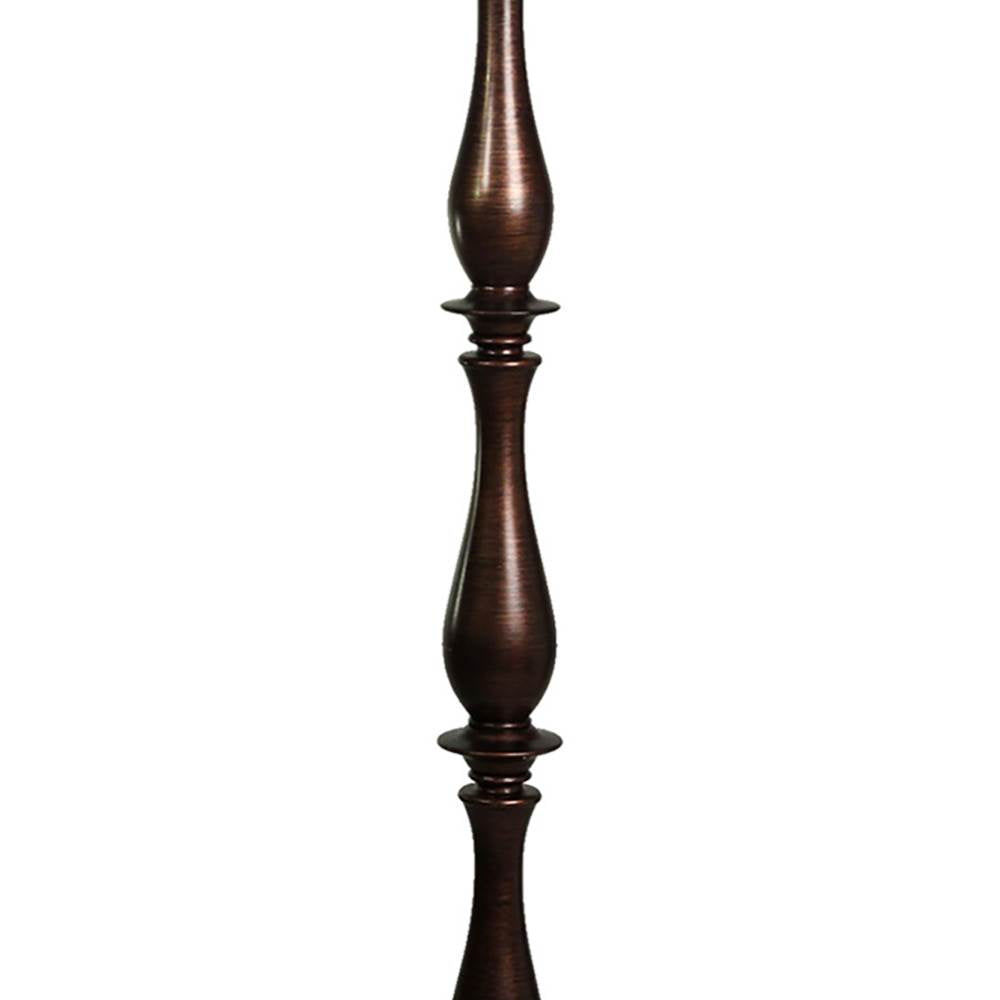 Abode 84 61" Charlton Bronze Classic Floor Lamp with Silk Taupe Drum Shade
