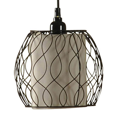 StyleCraft Clifton Lamp Post Floor Lamp w/ Woven Caged Shades, Bronze (Damaged)