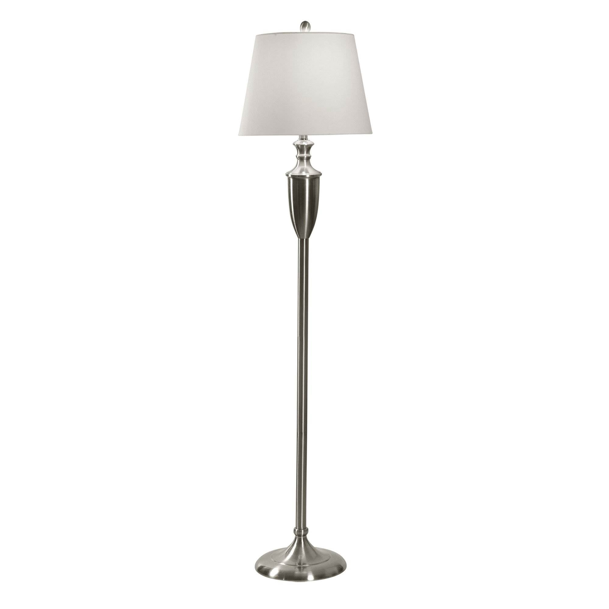Abode 84 Brushed Steel Modern Table Lamp Pair and Floor Lamp Set | L81030 (Used)