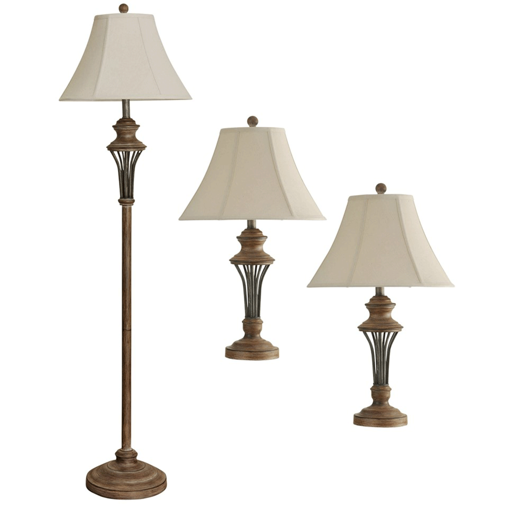 Abode 84 3 Piece Rustic Moraga Standing Floor Light and Table Lamp Set (Used) - VMInnovations