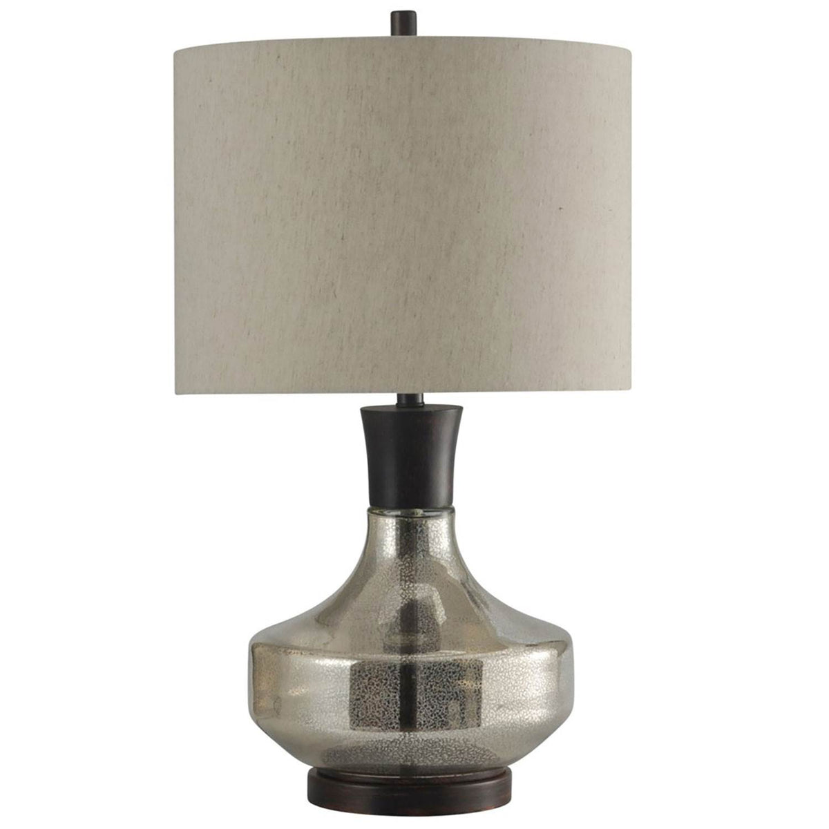 StyleCraft 29" Alamos Mercury Glass & Metal Table Lamp w/ Cream Shade (Open Box)