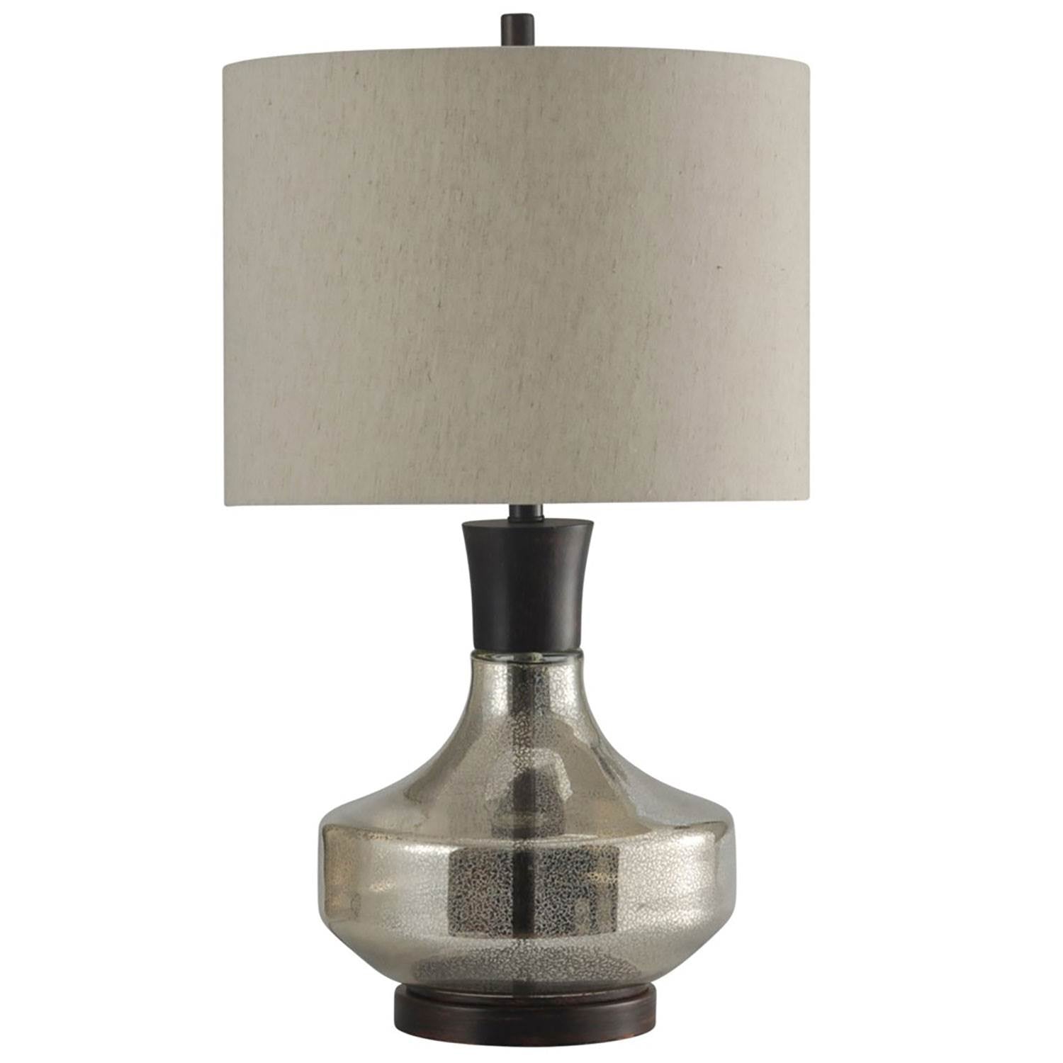 StyleCraft 29" Alamos Mercury Glass & Metal Table Lamp w/ Cream Shade (Damaged)