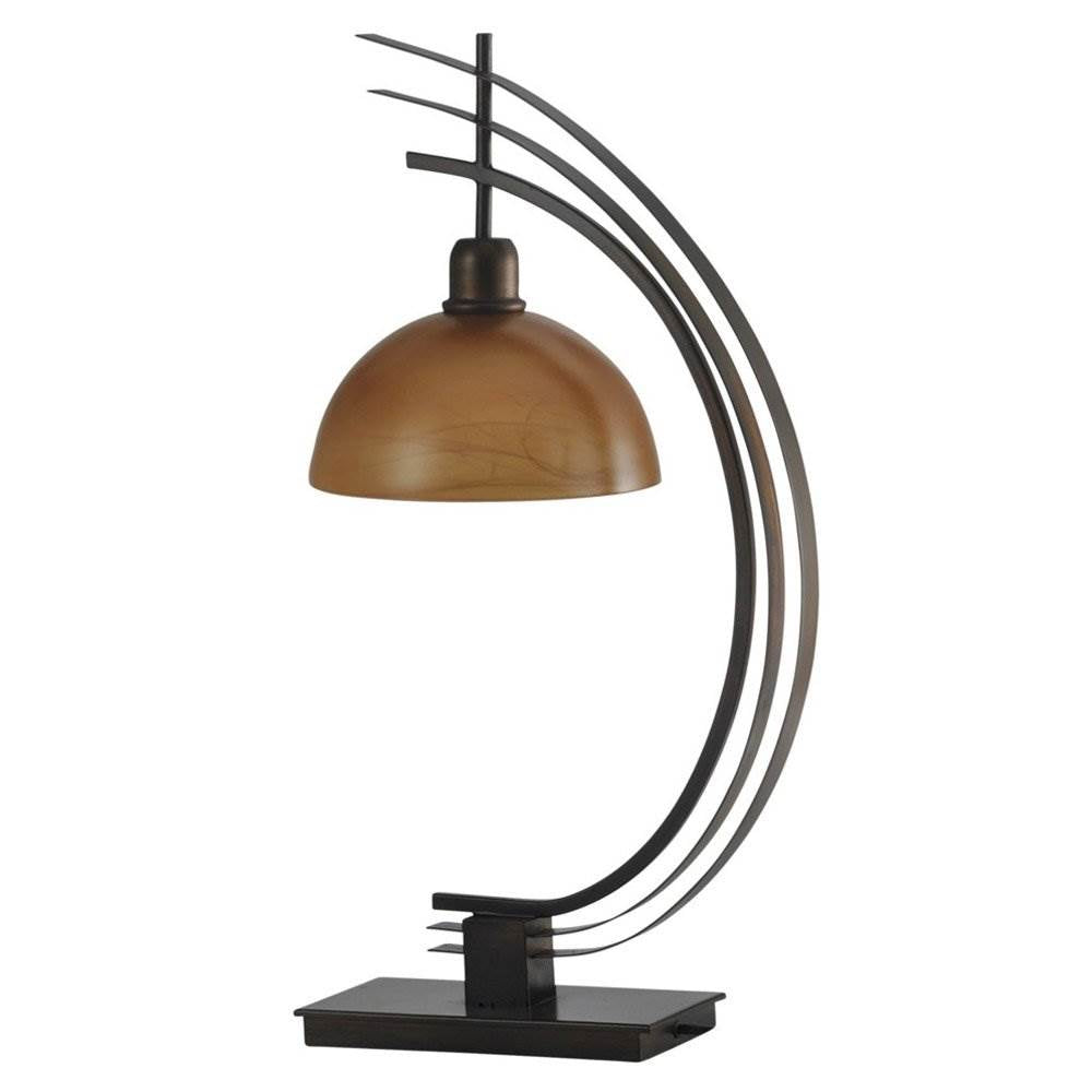 Stylecraft Bronze 29" Orbit Arc Metal Desk Table Lamp with Glass Globe (Damaged)