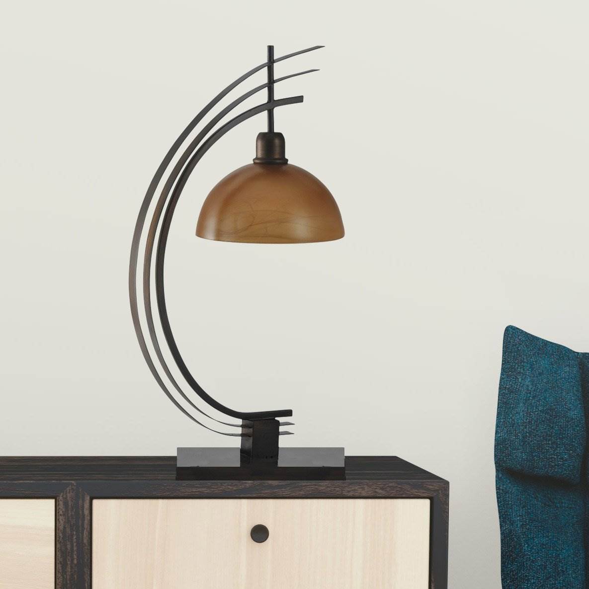 Stylecraft Bronze 29" Orbit Arc Metal Desk Table Lamp with Glass Globe (Damaged)