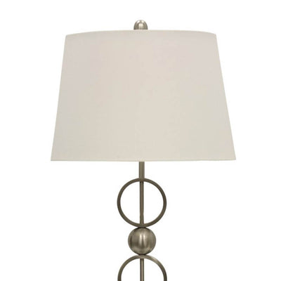Stylecraft Brushed Steel Table Lamp with Outlet, USB, and Base Switch (Used)