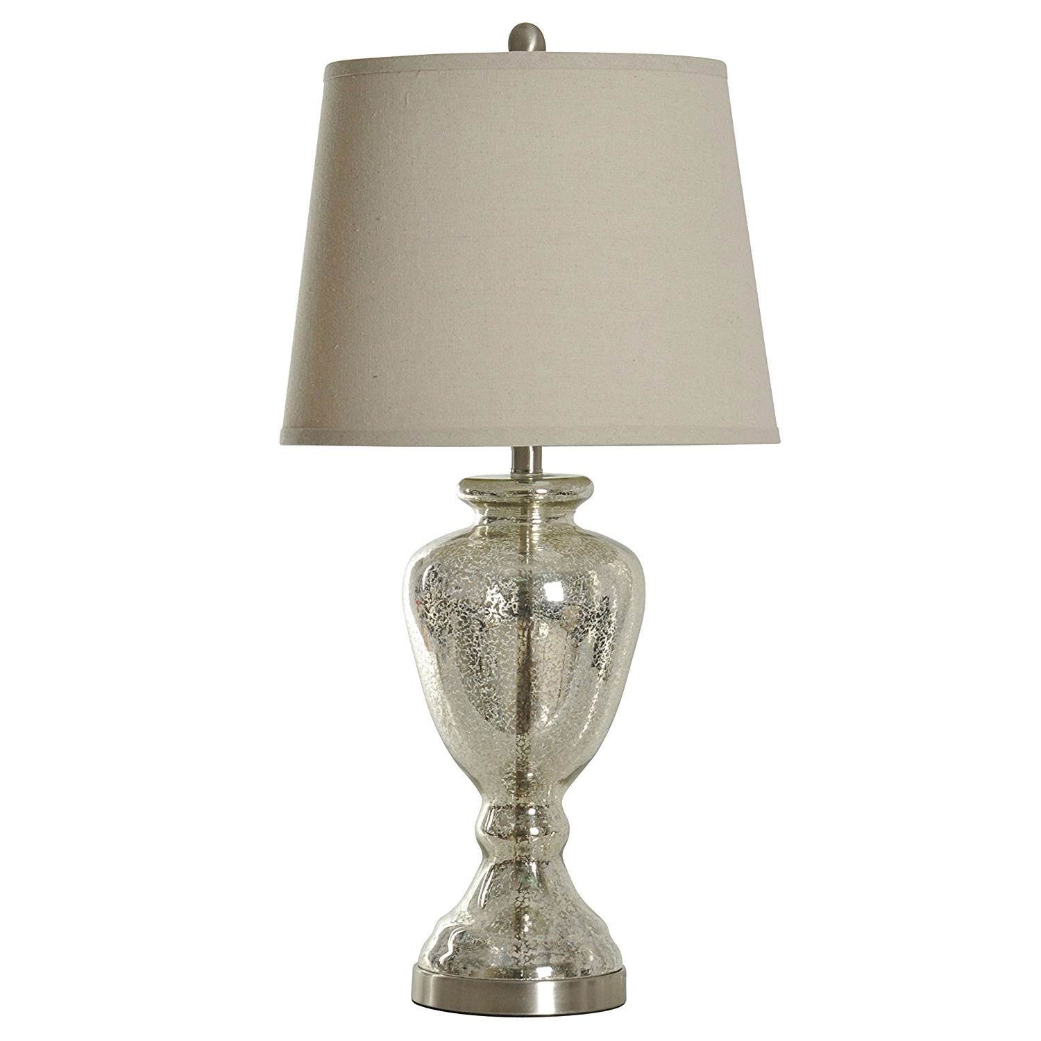 Abode 84 30 Inch Transitional Silver Brushed Nickel Mercury Glass Table Lamp
