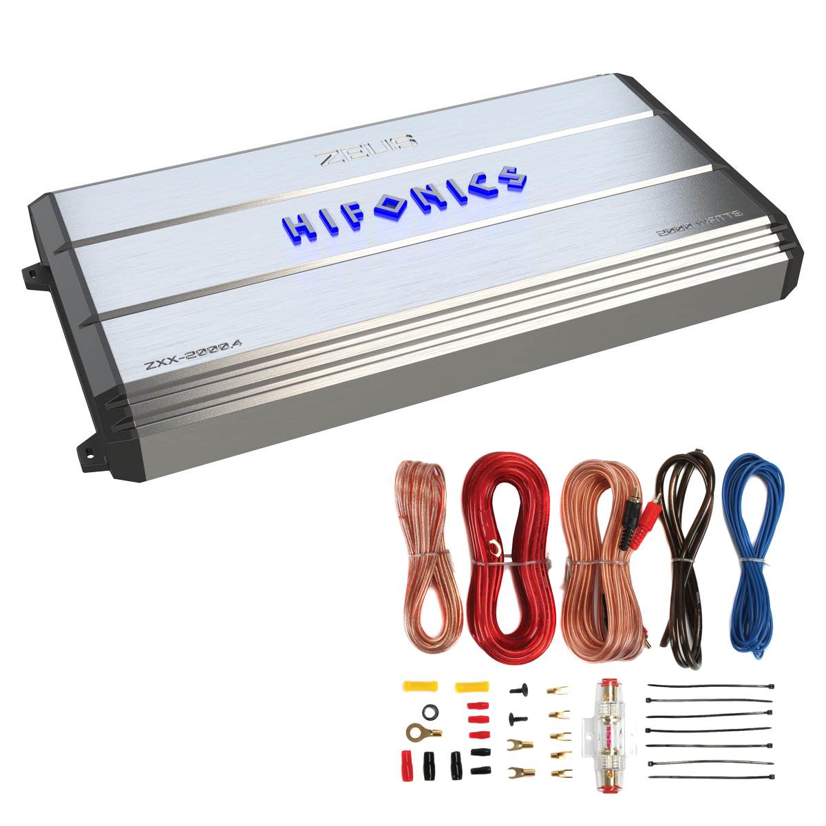 Hifonics ZXX-2000.4 2000W 4 Channel Class A/B Bridgeable Amplifier w/ Wiring Kit