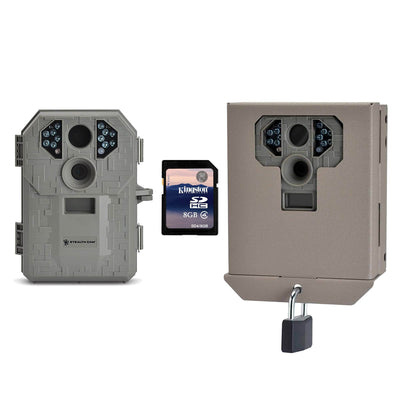 Stealth Cam P12 6 MP Scouting Hunting Game Trail Camera + Security Box & SD Card