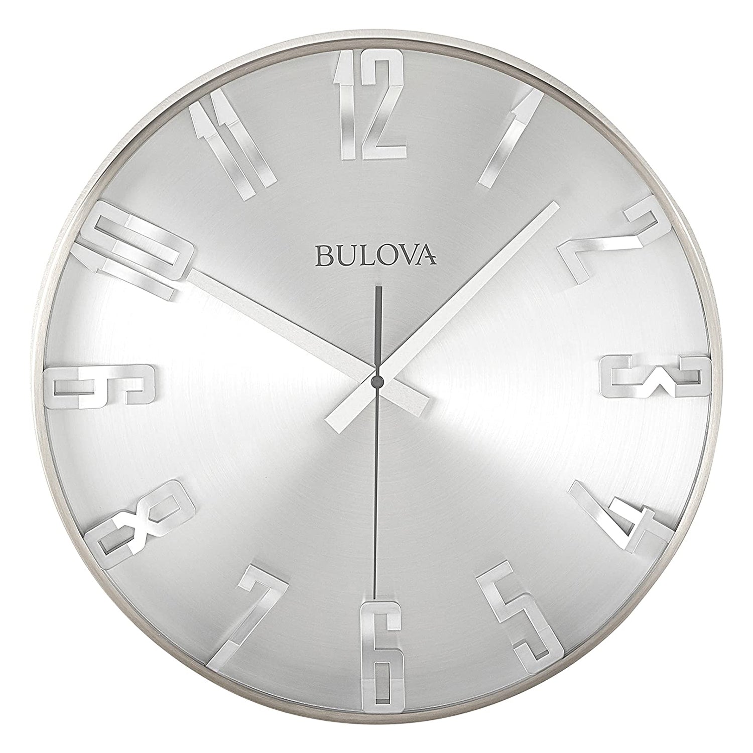 Bulvoa Clocks Director 16 Inch Metal Analog Wall Clock, Satin Pewter (Open Box) - VMInnovations