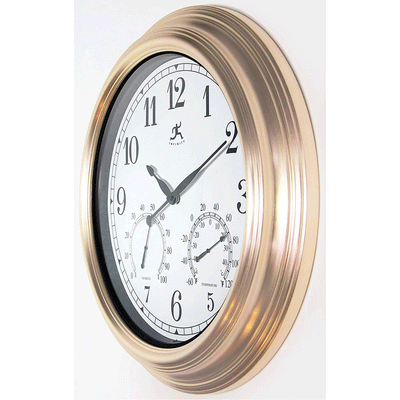 Infinity Instruments Churchill Round Indoor/Outdoor 18.5 Inch Wall Clock, (Used)