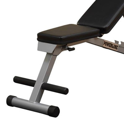 Body Solid Powerline Flat Folding Home Gym Multi-Bench Press w/ Olympic Barbell