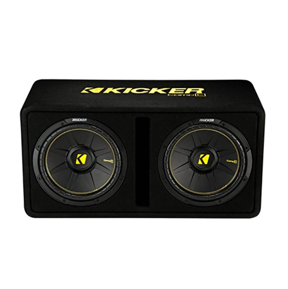 Kicker Dual 10" 1200W Subwoofer Enclosure and 1500W Monoblock Amp w/ Wiring Kit