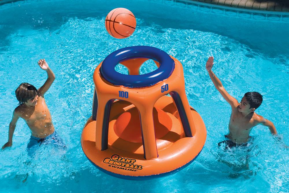Swimline 90285 Basketball Hoop Giant Shootball Inflatable Fun Swimming Pool Toy - VMInnovations