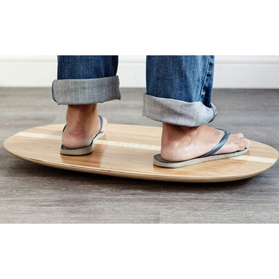 JumpSport Standing Desk Balancing Wood Rocker Board, Bamboo, Medium (Open Box)