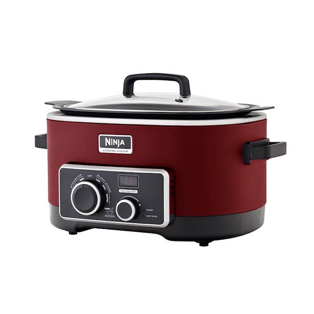 Ninja Refurbished 6 Quart 3-in-1 Multi-System Slow Cooker, Red (Open Box)