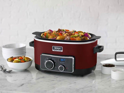 Ninja Refurbished 6 Quart 3-in-1 Multi-System Slow Cooker, Red (For Parts)