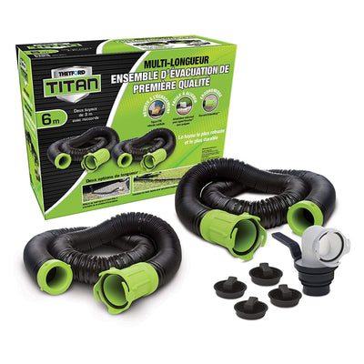 Thetford Titan 20ft Premium Recreation Vehicle Sewer Hose Kit, Green (Open Box)