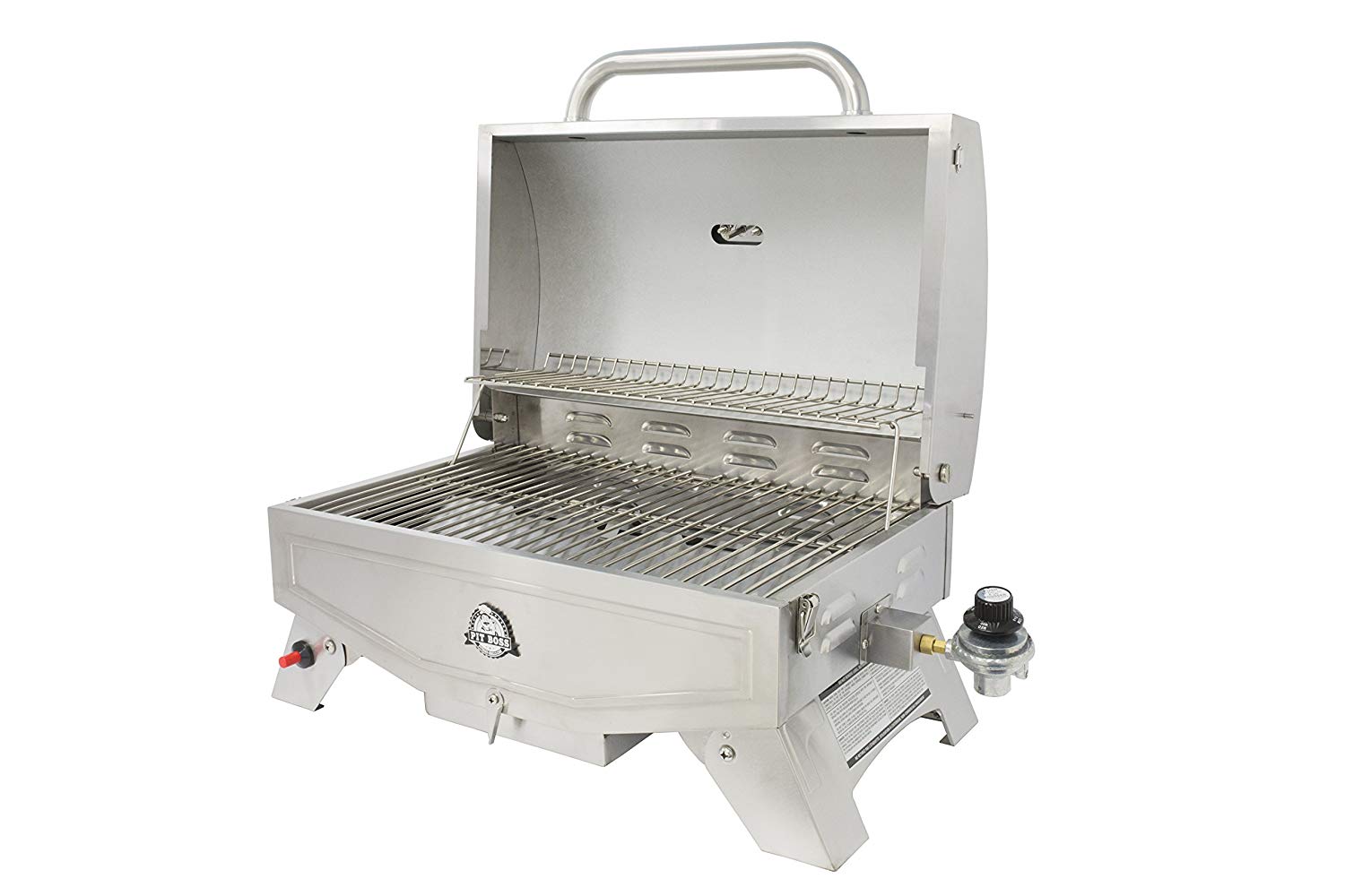 Pit Boss Grills Stainless Steel Portable 2 Rack 1 Burner Propane Gas Grill