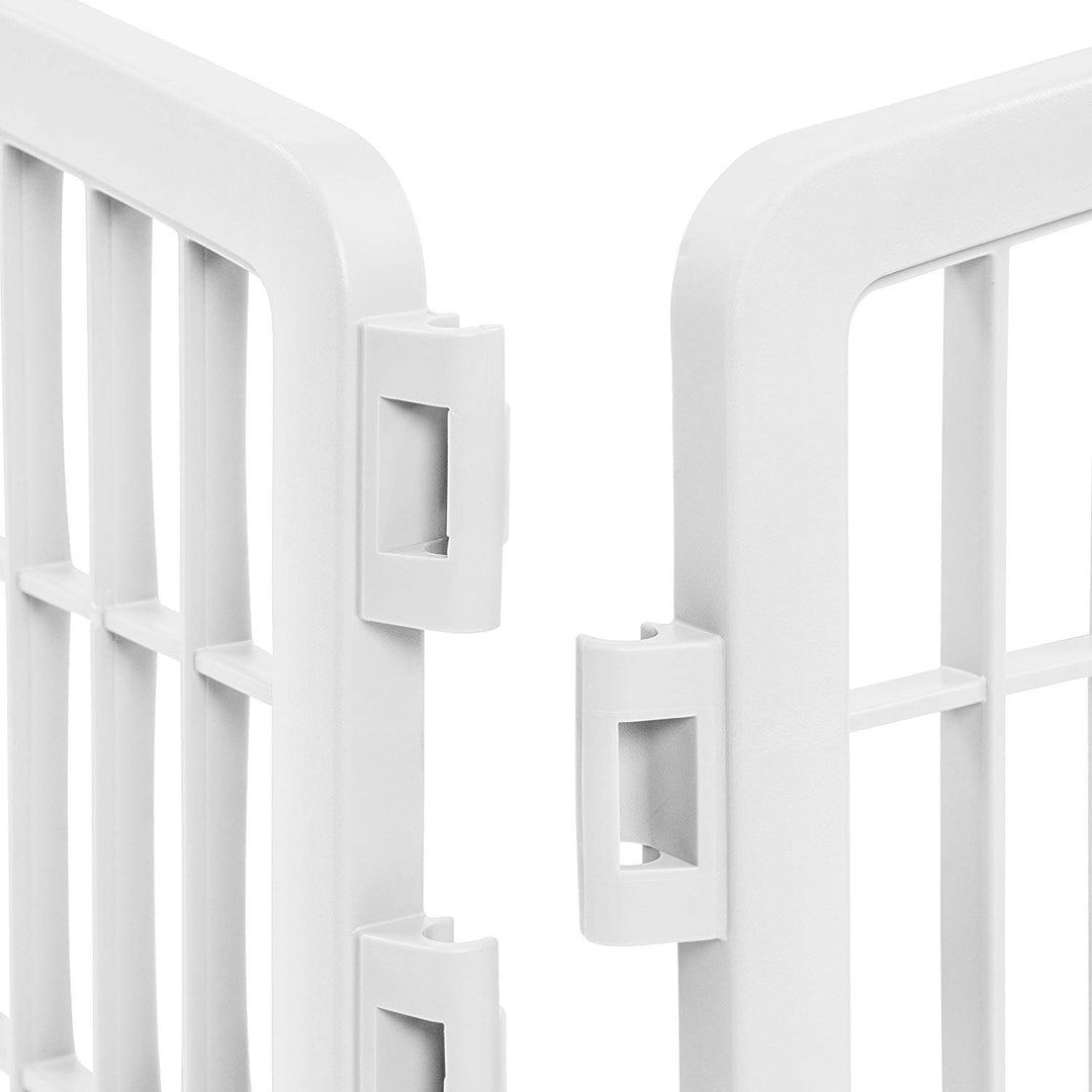 IRIS USA 4 Panel 3 Foot 24 Inch High Plastic Pet Play Pen, White (Open Box)