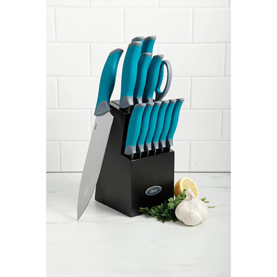 Oster Lindbergh 14 Piece Stainless Steel Cutlery Set Black Block (Open Box) - VMInnovations