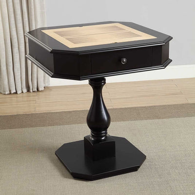 ACME Square Wooden Bishop Side Game Table w/ Reversible Game Board (For Parts)