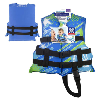 Oceans 7 US Coast Guard Approved Type III Kids PFD Water Life Jacket Vest, Blue