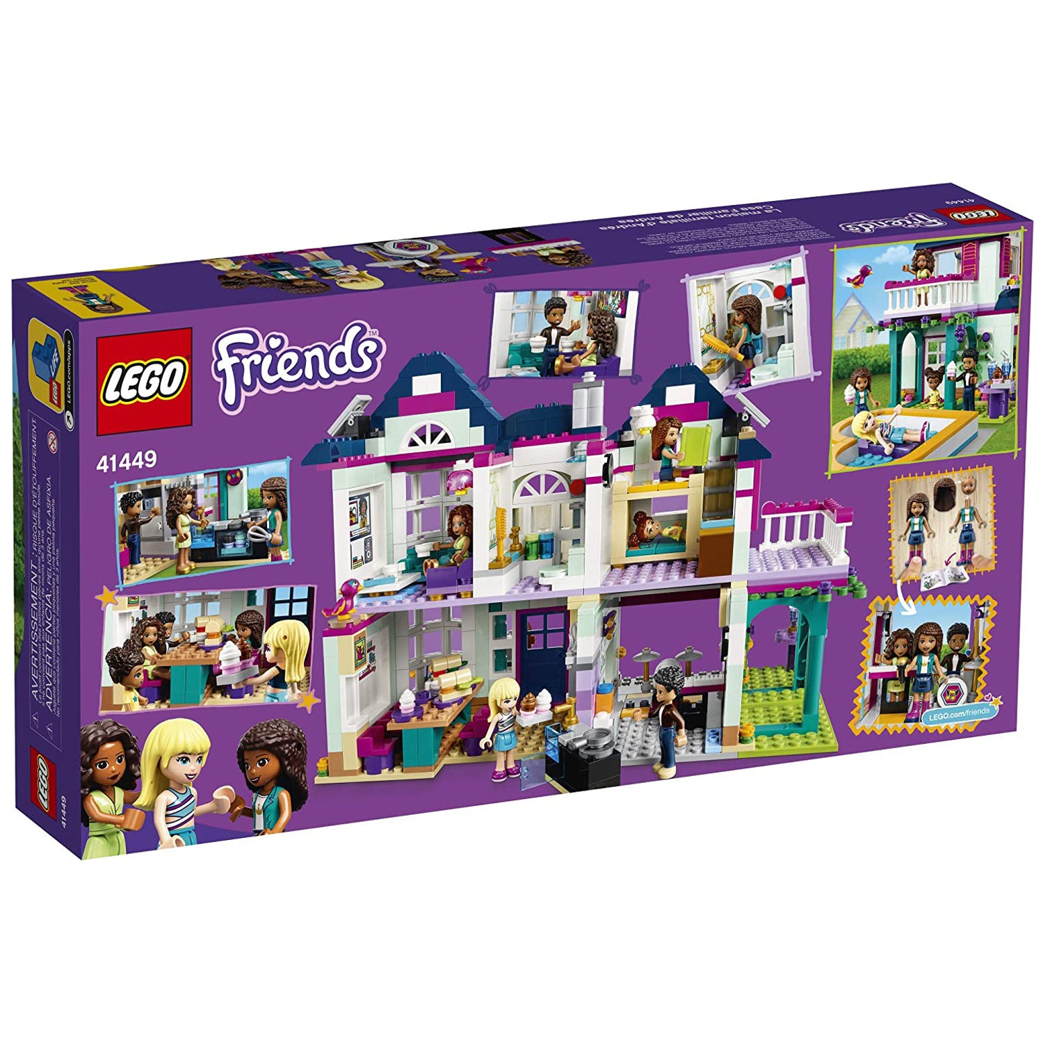 LEGO Friends Andrea's Family House 802 Piece Block Building Set for Kids 6+