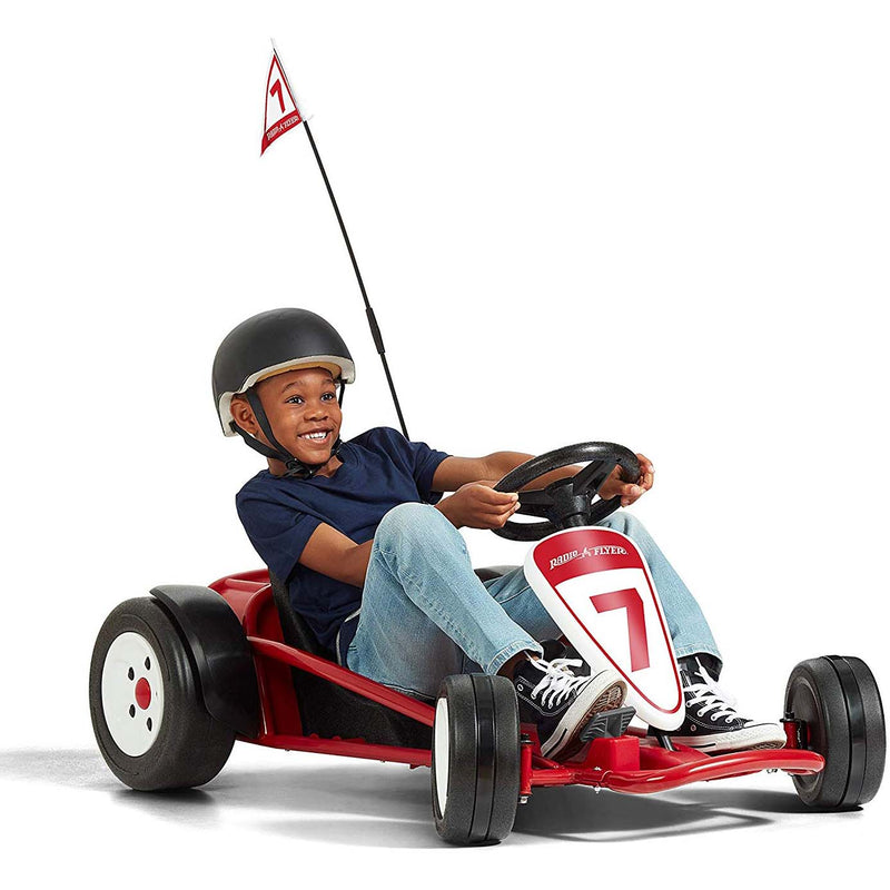 Radio Flyer 940Z Battery-Powered Adjustable Kids Ultimate Outdoor Go-Kart, Red