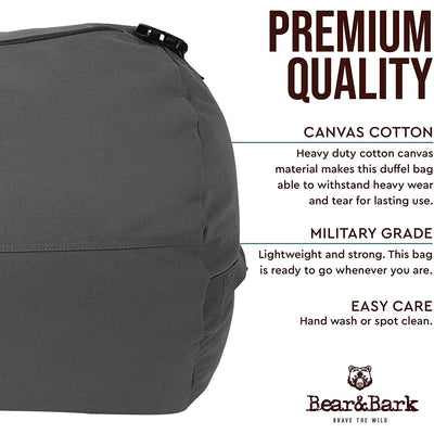 Bear&Bark 38 x 20 Inch Military Travel Duffel Bag w/ Adjustable Strap (Open Box)