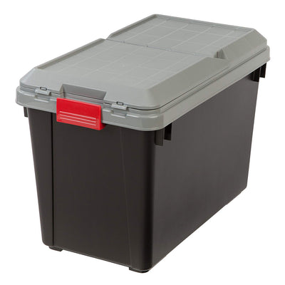 IRIS USA 102 Qt. Store It All Heavy Duty Storage Container Tote, Black (8 Pack)