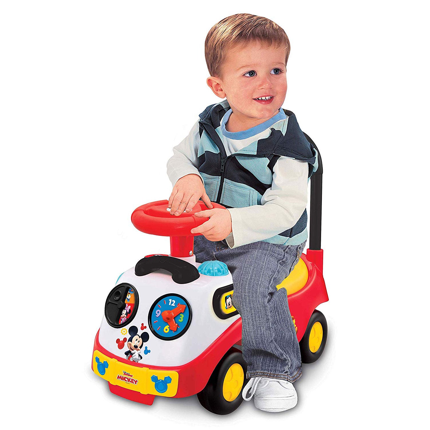 Kiddieland Toys 048116 My First Mickey Musical Toddler Ride On Push Toy Car (For Parts)