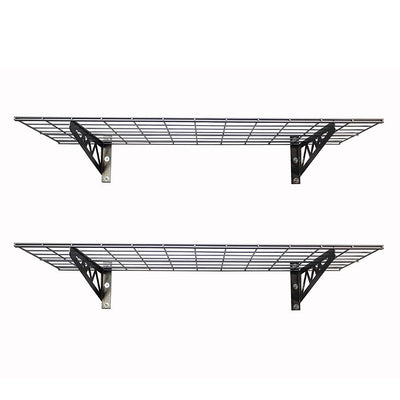 SafeRacks 18x48" Garage Shelf 2-Pack w/ Bike Hooks & 8ct Accessory Hook Package - VMInnovations